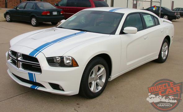 Front view of 2013 Dodge Charger Euro Stripes E RALLY 2011 2012 2013 2014